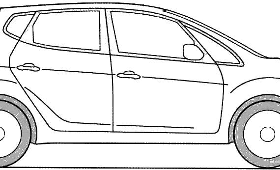 Hyundai ix20 (2011) - Хендай - чертежи, габариты, рисунки автомобиля