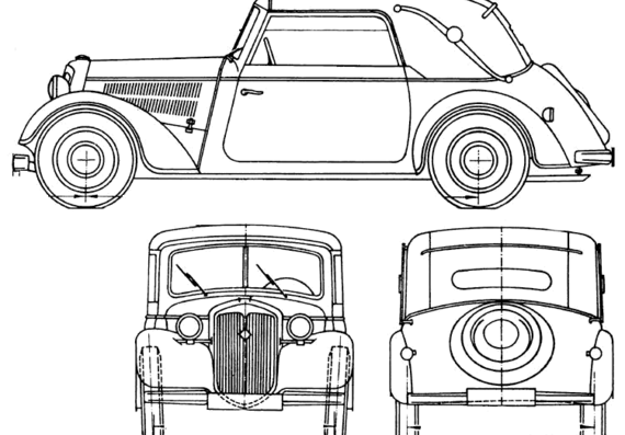 IFA-DKW F8 (DDR) - Разные автомобили - чертежи, габариты, рисунки автомобиля