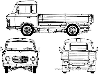 IFA Barkas B1000 (1974) - Разные автомобили - чертежи, габариты, рисунки автомобиля
