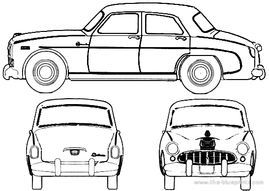 IKA Kaiser Bergantin Super 6 - ИКА - чертежи, габариты, рисунки автомобиля