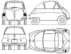 ISO Isetta - Разные автомобили - чертежи, габариты, рисунки автомобиля