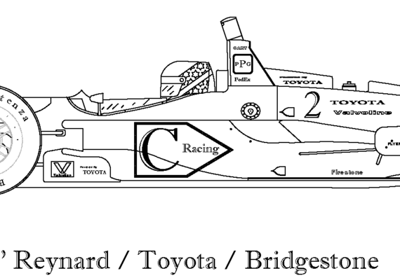 Indycar (Road course trim) (2001) - Разные автомобили - чертежи, габариты, рисунки автомобиля
