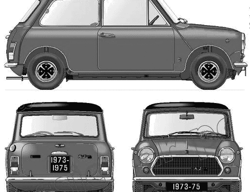 Innocenti Cooper 1300 Export (1973) - Инноченти - чертежи, габариты, рисунки автомобиля