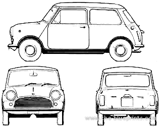 Innocenti Mini (1971) - Инноченти - чертежи, габариты, рисунки автомобиля