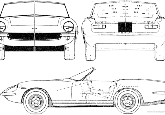 Intermeccanica Cabriolet - Разные автомобили - чертежи, габариты, рисунки автомобиля