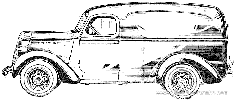 International Harvester D-2 (1937) - Разные автомобили - чертежи, габариты, рисунки автомобиля