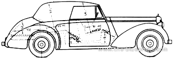 Invicta Black Prince DHC (1947) - Инвикта - чертежи, габариты, рисунки автомобиля
