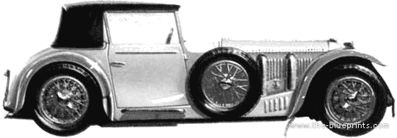 Invicta S-Type 4.5-Litre DHC Corsica (1930) - Инвикта - чертежи, габариты, рисунки автомобиля