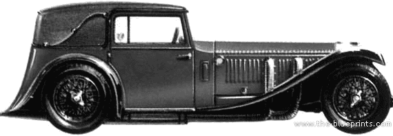 Invicta S-Type 4.5-Litre FHC (1933) - Инвикта - чертежи, габариты, рисунки автомобиля