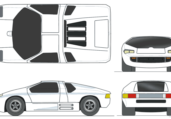 Isdera Imperator 108i (1991) - Разные автомобили - чертежи, габариты, рисунки автомобиля