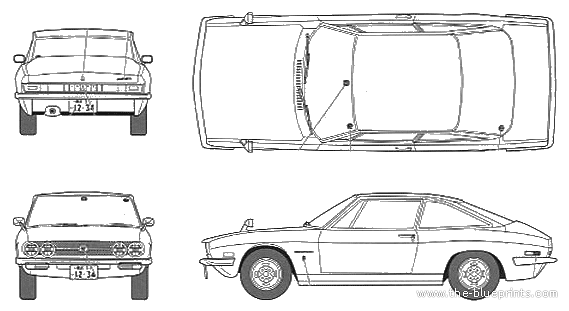 Isuzu 117 Coupe Early Type - Исудзу - чертежи, габариты, рисунки автомобиля