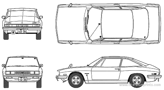 Isuzu 117 Coupe Late Type - Исудзу - чертежи, габариты, рисунки автомобиля
