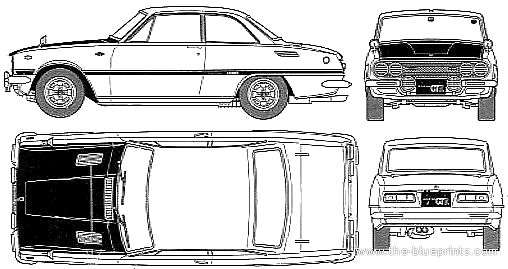Isuzu Bellett 1600GTR (1969) - Исудзу - чертежи, габариты, рисунки автомобиля