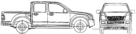 Isuzu D-Max Crew Cab (2006) - Исудзу - чертежи, габариты, рисунки автомобиля