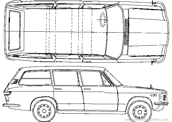 Isuzu Florian Estate (1971) - Разные автомобили - чертежи, габариты, рисунки автомобиля