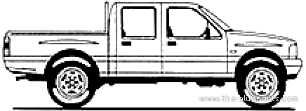 Isuzu Ipon Twin Cab (1996) - Исудзу - чертежи, габариты, рисунки автомобиля