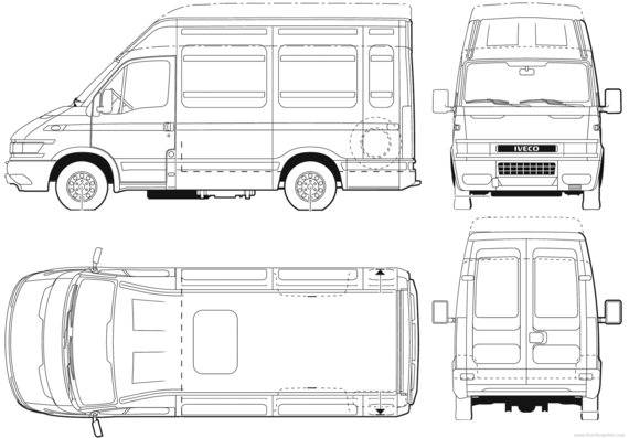 Iveco Daily 35S14 Van - Ивеко - чертежи, габариты, рисунки автомобиля