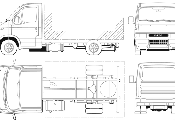 Iveco Daily 45C14 Cab Chassis - Ивеко - чертежи, габариты, рисунки автомобиля