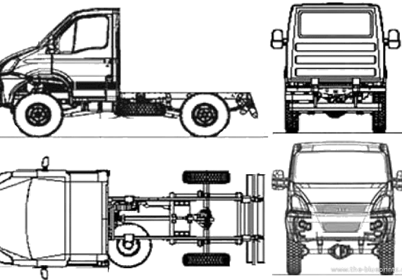 Iveco Daily 4x4 35S17W (2010) - Ивеко - чертежи, габариты, рисунки автомобиля
