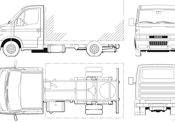 Iveco Daily 50C14 Cab Chassis - Ивеко - чертежи, габариты, рисунки автомобиля