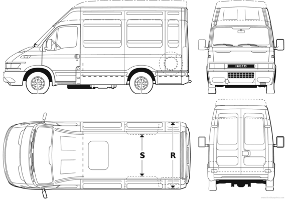 Iveco Daily 50C17 Van - Ивеко - чертежи, габариты, рисунки автомобиля