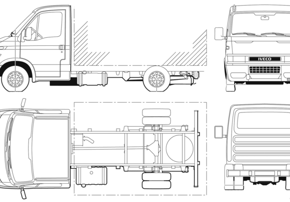 Iveco Daily 65C17 Cab Chassis - Ивеко - чертежи, габариты, рисунки автомобиля