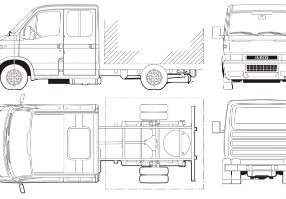 Iveco Daily 65C17 Crew Cab - Ивеко - чертежи, габариты, рисунки автомобиля
