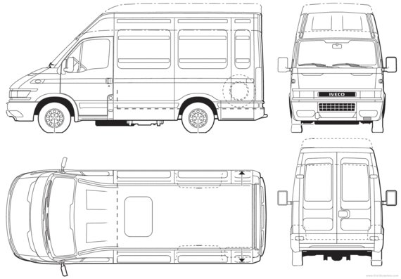 Iveco Daily 65C17 Van - Ивеко - чертежи, габариты, рисунки автомобиля