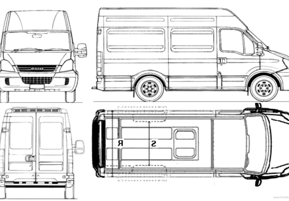 Iveco Daily Furgoni Minivan (2008) - Ивеко - чертежи, габариты, рисунки автомобиля