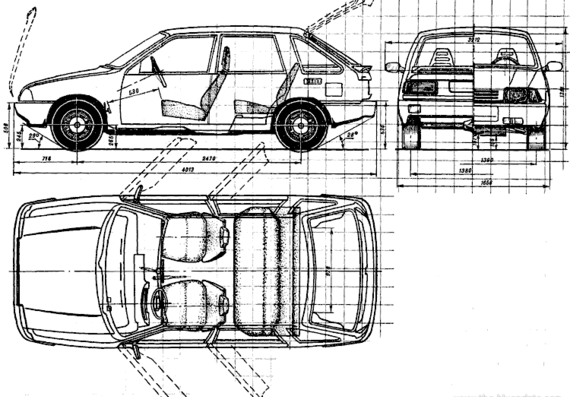 Izh-2126 - Разные автомобили - чертежи, габариты, рисунки автомобиля