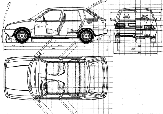 Izh 2126 Orbita - Разные автомобили - чертежи, габариты, рисунки автомобиля