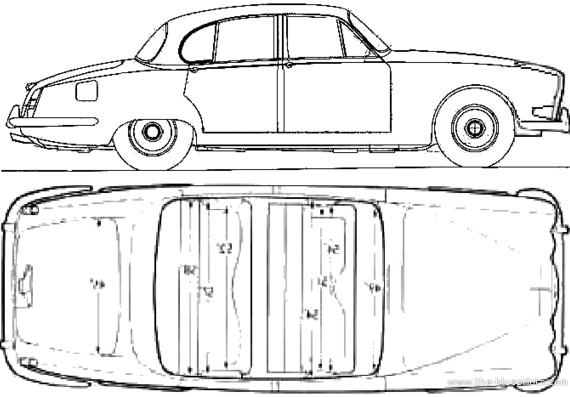 Jaguar 420 - Ягуар - чертежи, габариты, рисунки автомобиля