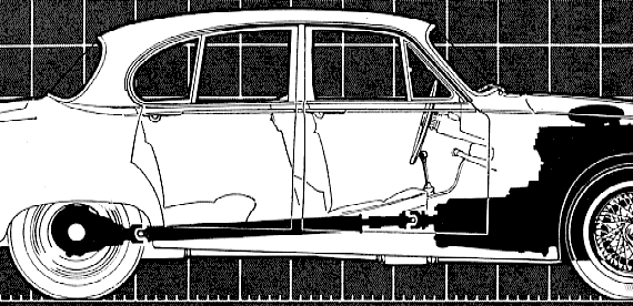 Jaguar 420 (1967) - Ягуар - чертежи, габариты, рисунки автомобиля