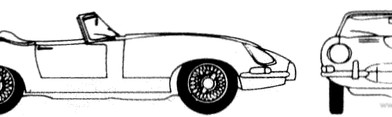 Jaguar E-Type 4.2 Roadster SII (1967) - Ягуар - чертежи, габариты, рисунки автомобиля