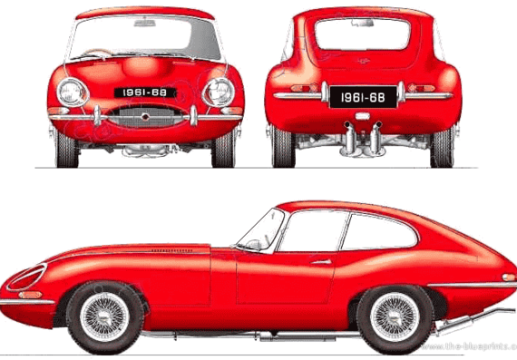 Jaguar E-Type Coupe 4.2 Series I (1967) - Jaguar - drawings, dimensions, pictures of the car