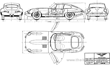 Jaguar E Type - Ягуар - чертежи, габариты, рисунки автомобиля