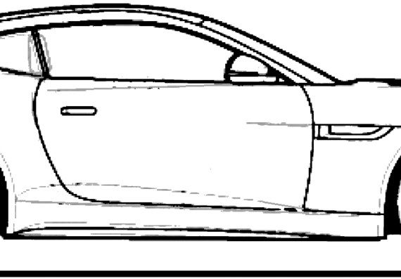 Jaguar F-Type Coupe (2014) - Ягуар - чертежи, габариты, рисунки автомобиля