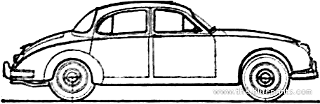 Jaguar MK 2 (1963) - Ягуар - чертежи, габариты, рисунки автомобиля