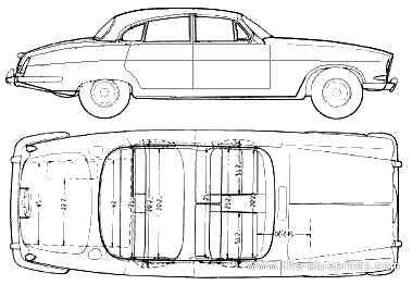 Jaguar Mark X 4.2 litre - Ягуар - чертежи, габариты, рисунки автомобиля