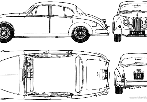 Jaguar Mk.II Saloon (1968) - Ягуар - чертежи, габариты, рисунки автомобиля