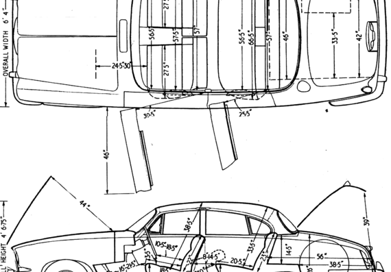 Jaguar Mk X (1962) - Ягуар - чертежи, габариты, рисунки автомобиля