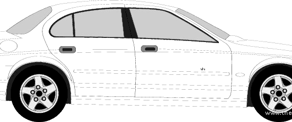 Jaguar S-type (2004) - Ягуар - чертежи, габариты, рисунки автомобиля