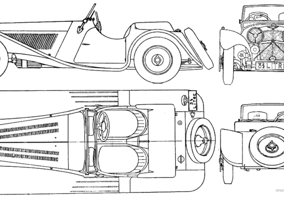 Jaguar SS 100 - Jaguar - drawings, dimensions, pictures of the car