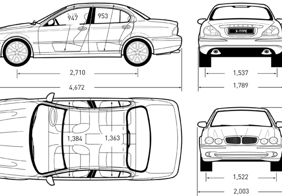 Jaguar X-type saloon - Jaguar - drawings, dimensions, pictures of the car
