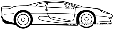 Jaguar XJ-220 - Ягуар - чертежи, габариты, рисунки автомобиля