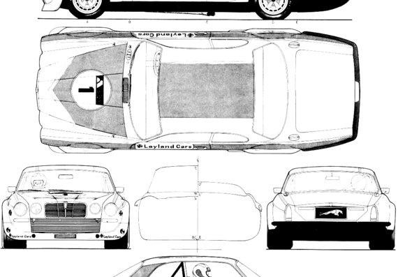 Jaguar XJ12 (1976) - Ягуар - чертежи, габариты, рисунки автомобиля