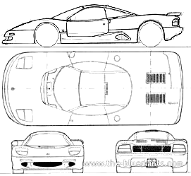 Jaguar XJR-15 (1990) - Jaguar - drawings, dimensions, pictures of the car