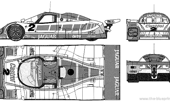 Jaguar XJR-9LM - Ягуар - чертежи, габариты, рисунки автомобиля