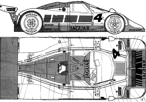 Jaguar XJR8 LM - Ягуар - чертежи, габариты, рисунки автомобиля