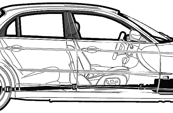 Jaguar XJR (2004) - Ягуар - чертежи, габариты, рисунки автомобиля